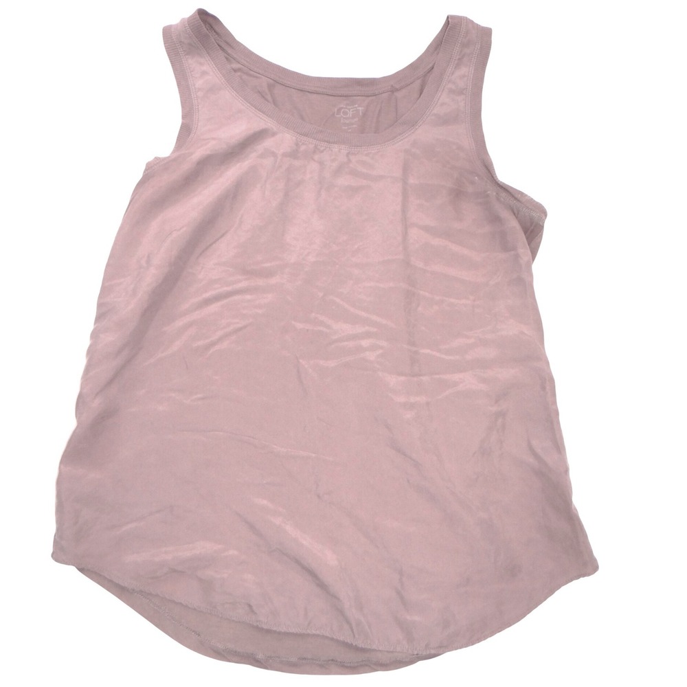 Ann Taylor Loft Lounge Mauve Purple Mixed Media Tank Top Sleeveless Medium